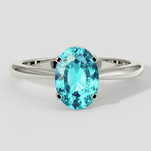 Paraiba Tourmaline Four-Prong Oval Cut