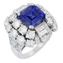 Parti Sapphire And Natural Earth Mined Diamond Engagement Ring