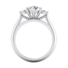 Past Present Future 3 Stone Real Round Diamond Anniversary Ring