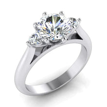 Past Present Future 3 Stone Real Round Diamond Anniversary Ring