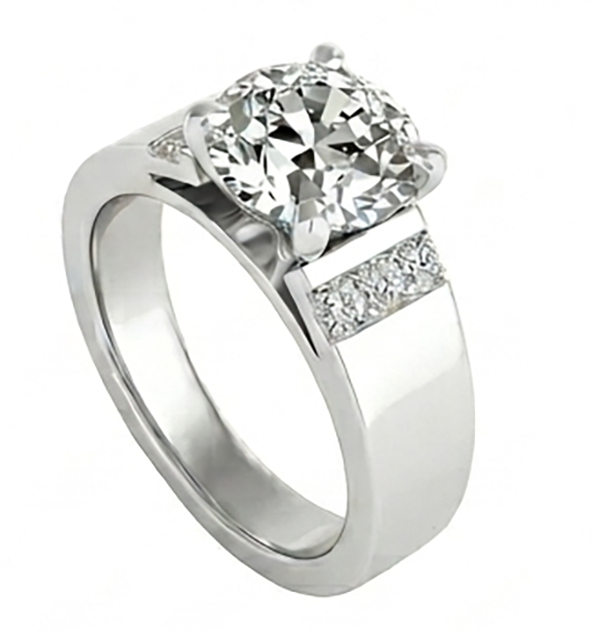 Pavé Diamond Mens Ring 2 ct – 10K White Gold