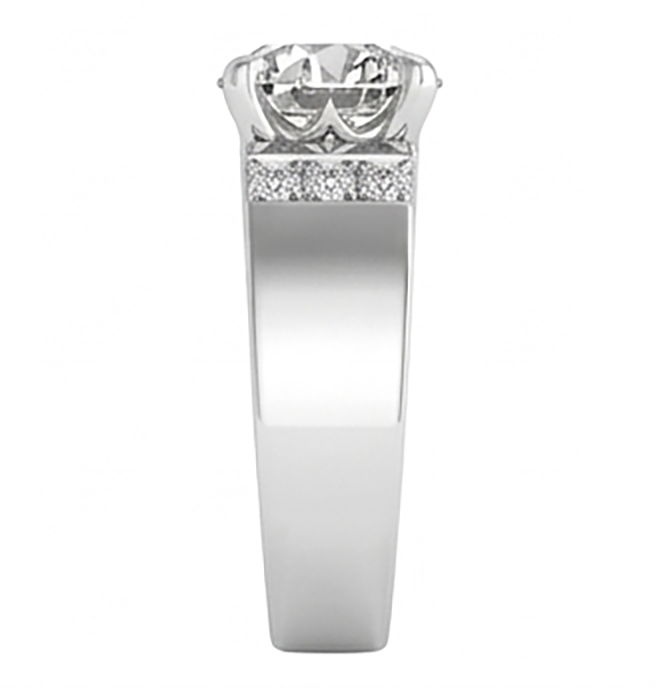 Pavé Diamond Mens Ring 2 ct – 10K White Gold