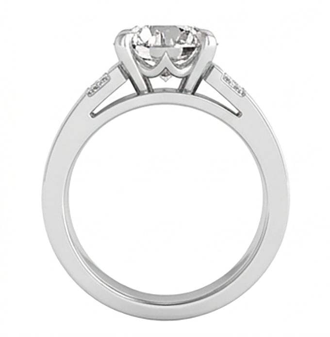 Pavé Diamond Mens Ring 2 ct – 10K White Gold