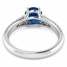 Pave Natural Earth Mined Diamond Blue Sapphire 2 Carats Ring White Gold 14K