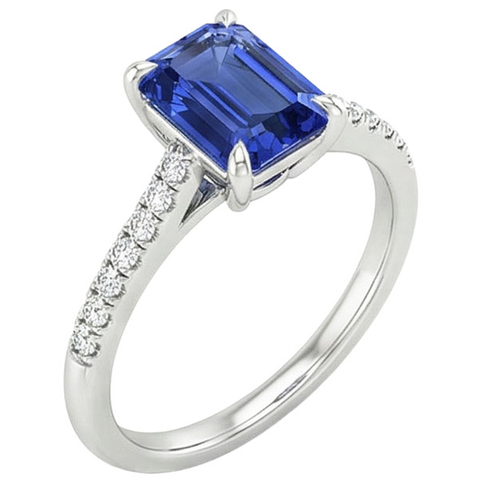 natural emerald sapphire 3.50ct ring close up detail