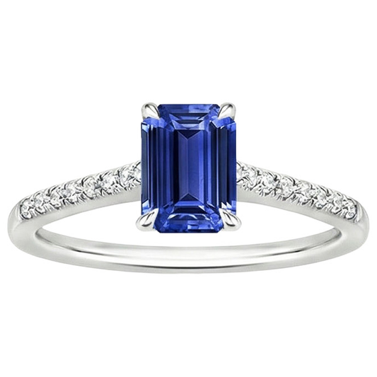 natural emerald sapphire 3.50ct ring top view