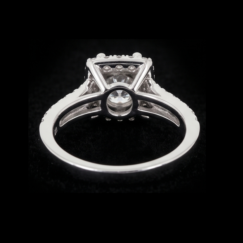 Pave Setting 3 Carats Round Real Natural Earth Mined Diamond Engagement Ring White Gold 14K