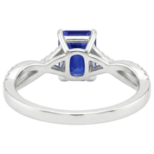 Pave Setting Engagement Ring Emerald Blue Sapphire & Natural Earth Mined Diamond 4 Carats