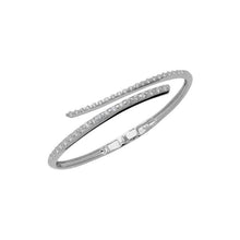 Pave Setting Real Diamond Bangle 4.30 Carats White Gold Jewelry