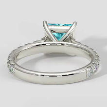 Pave Diamond Cushion Paraiba Ring