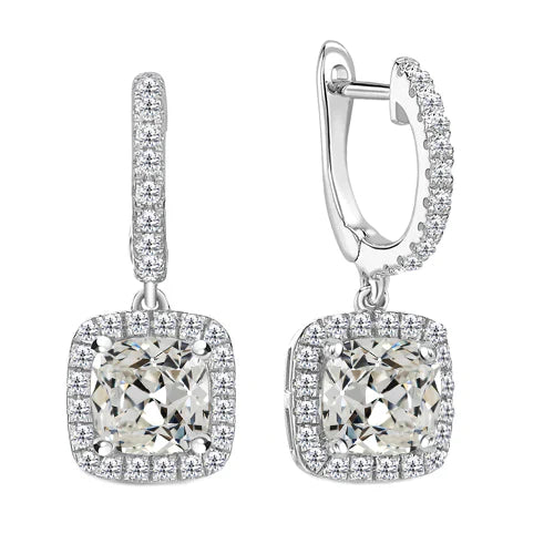 Handmade Fine Diamond Drop Earrings 2 ct – main view