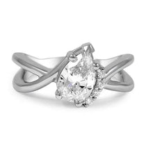 Pear And Round Cut 2.70 Carats Real Diamond Engagement Ring White Gold 14K