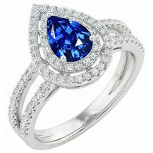 Pear And Round Cut 4.90 Ct Ceylon Sapphire Natural Earth Mined DIAMOND ( NOT LAB GROWN )s Ring