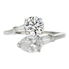 Pear And Round Toi Et Moi Natural Diamond Ring