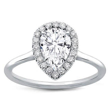 Pear Anniversary Round Halo Real Diamond Engagement Ring 2 Carat WG 14K