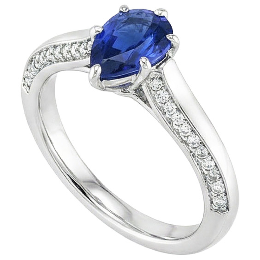 natural round sapphire 4.50ct ring side angle