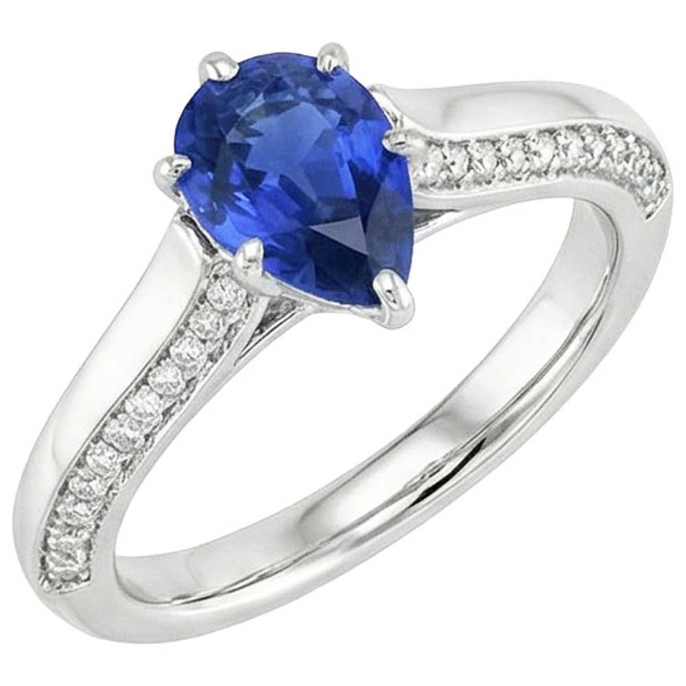natural round sapphire 4.50ct ring close up detail