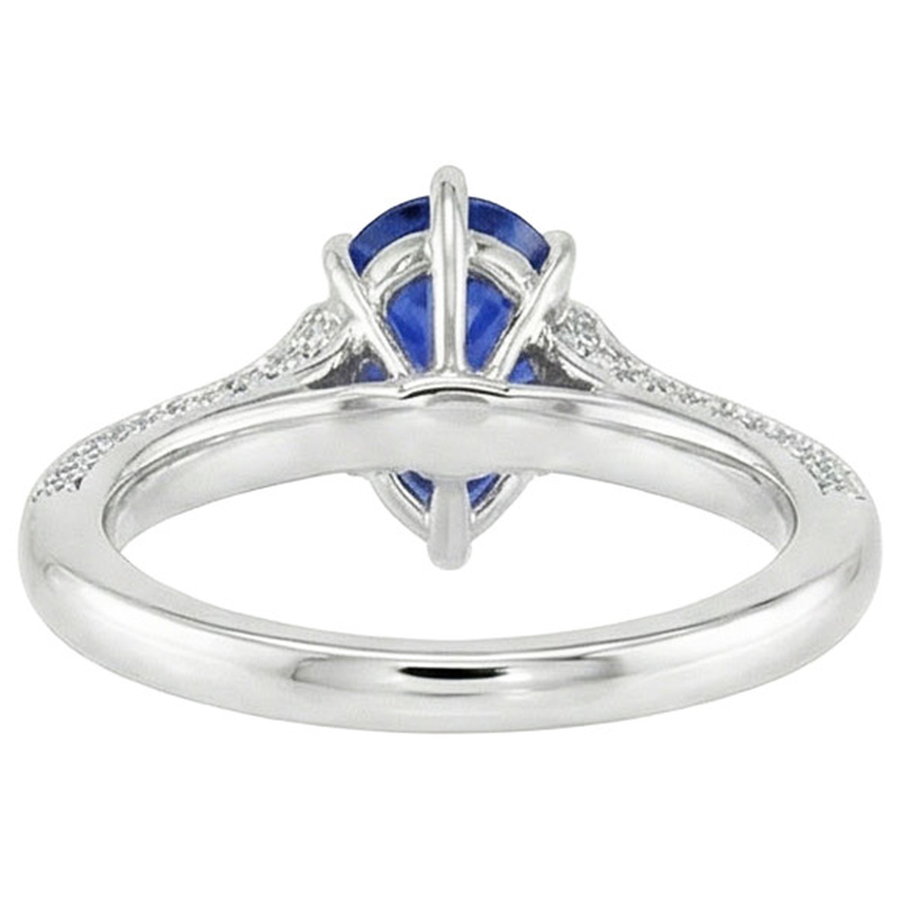 natural round sapphire 4.50ct ring profile view