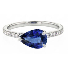 natural round sapphire 3.50ct ring front view