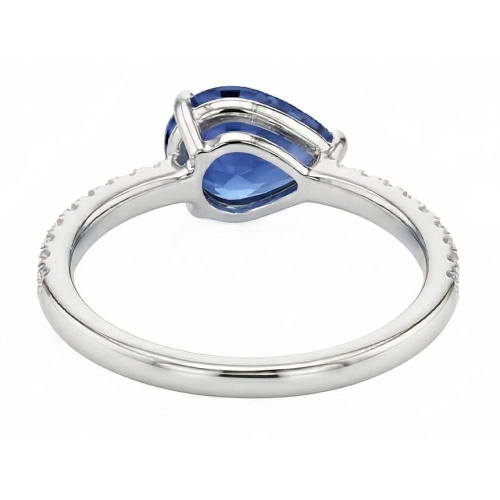 natural round sapphire 3.50ct ring profile view