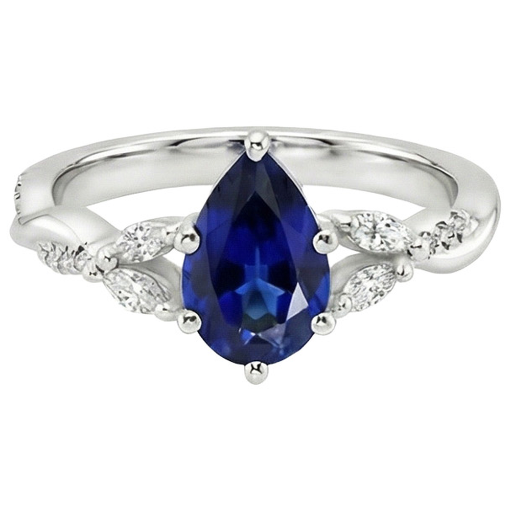 natural round sapphire 7.25ct ring close up detail