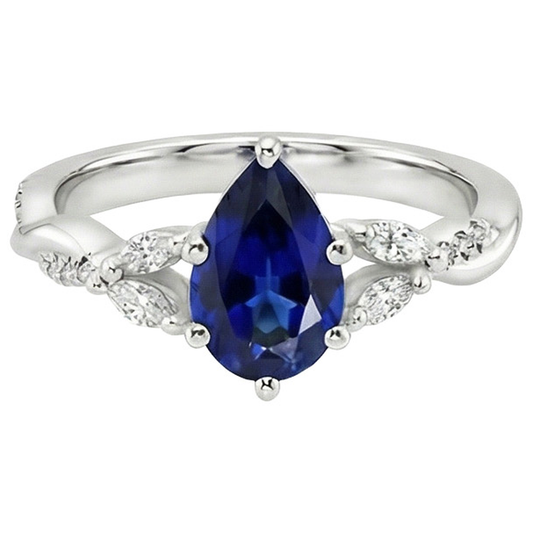 natural round sapphire 7.25ct ring close up detail