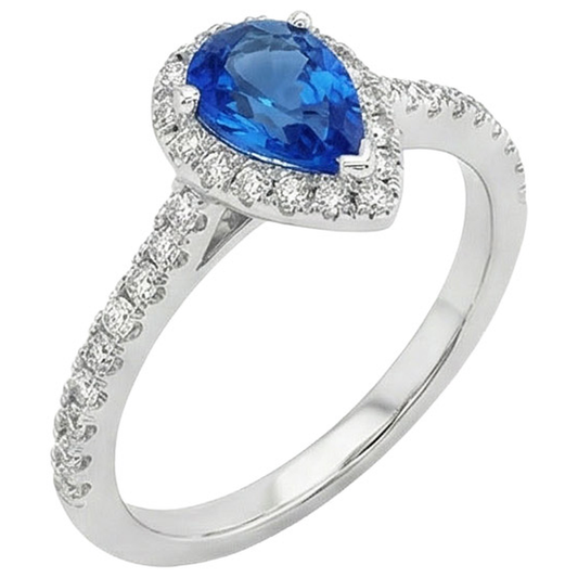 natural round sapphire 4.50ct ring front view