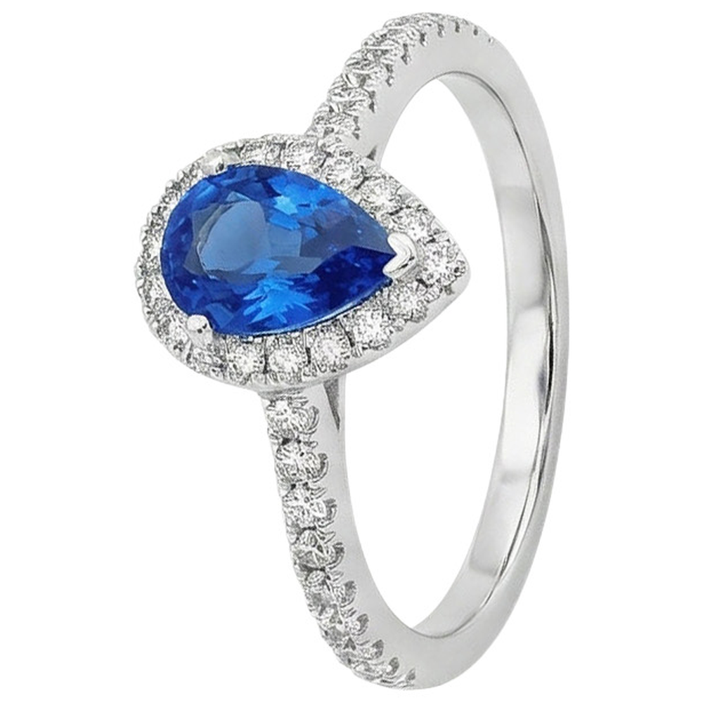 natural round sapphire 4.50ct ring side angle