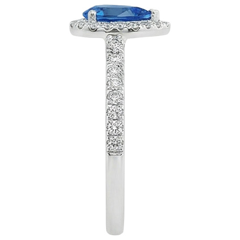 natural round sapphire 4.50ct ring top view