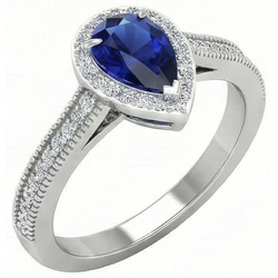 Royal Blue Sapphire Pear Shape Gemstone Ring 1 ct – 14 Karat