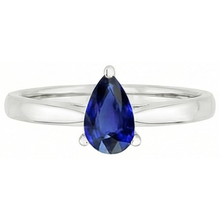 Pear Blue Sapphire Solitaire Engagement Ring 1 Carat Gemstone Jewellery