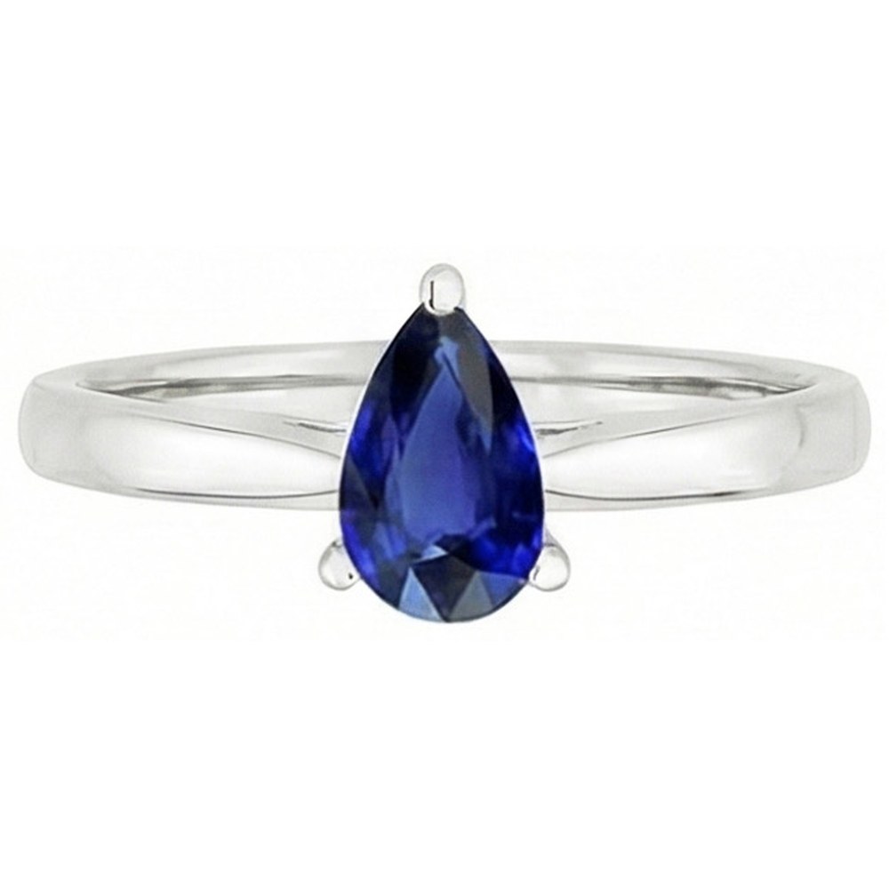 Pear Blue Sapphire Solitaire Engagement Ring 1 Carat Gemstone Jewellery