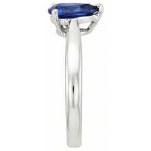 Pear Blue Sapphire Solitaire Engagement Ring 1 Carat Gemstone Jewellery