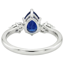 Pear Blue Sapphire & Marquise, Round Natural Earth Mined Diamonds Ring 6.75 Carats