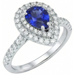 Natural Sapphire Ring 4ct - White Gold 14K