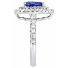 Pear Cut Ceylon Sapphire Natural Earth Mined DIAMOND ( NOT LAB GROWN ) Ring White Gold 14K 4 Carats