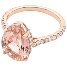Pear Cut Morganite And Natural Earth Mined Diamonds 9.25 Ct Wedding Ring Rose Gold 14K