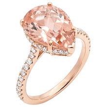 Pear Cut Morganite And Natural Earth Mined Diamonds 9.25 Ct Wedding Ring Rose Gold 14K