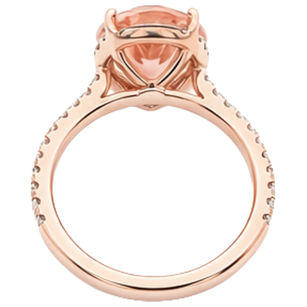 Pear Cut Morganite And Natural Earth Mined Diamonds 9.25 Ct Wedding Ring Rose Gold 14K