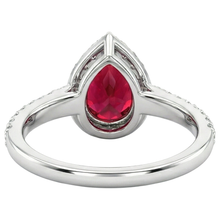 Pear Cut Ruby With Natural Earth Mined DIAMOND ( NOT LAB GROWN ) Ring White Gold 14K Jewellery 2.5 Ct.