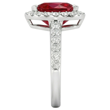 Pear Cut Ruby With Natural Earth Mined DIAMOND ( NOT LAB GROWN ) Ring White Gold 14K Jewellery 2.5 Ct.