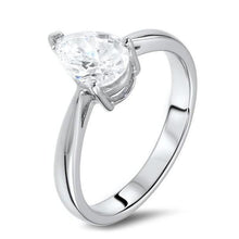 Pear Cut Solitaire 1.90 Carat Real Diamond Ring White Gold 14K