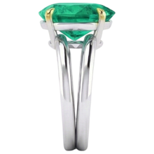 Natural Colombian Emerald Precious Stone Ring – profile view