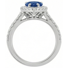natural round sapphire 4ct ring profile view