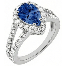 natural round sapphire 4ct ring side angle