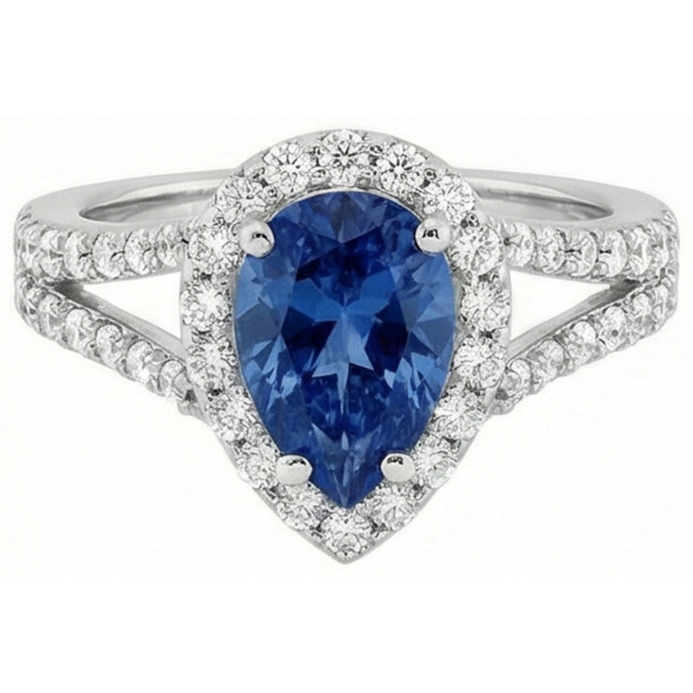 natural round sapphire 4ct ring close up detail