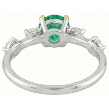 Emerald Precious Stone Ring 2-ct Two-Tone 14K Gold – top view