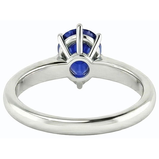 natural round sapphire 2ct ring side angle