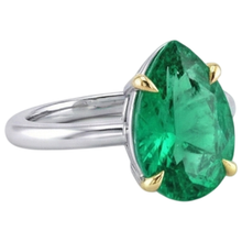 Sophisticated Colombian Emerald Precious Stone Ring 3 ct – top view