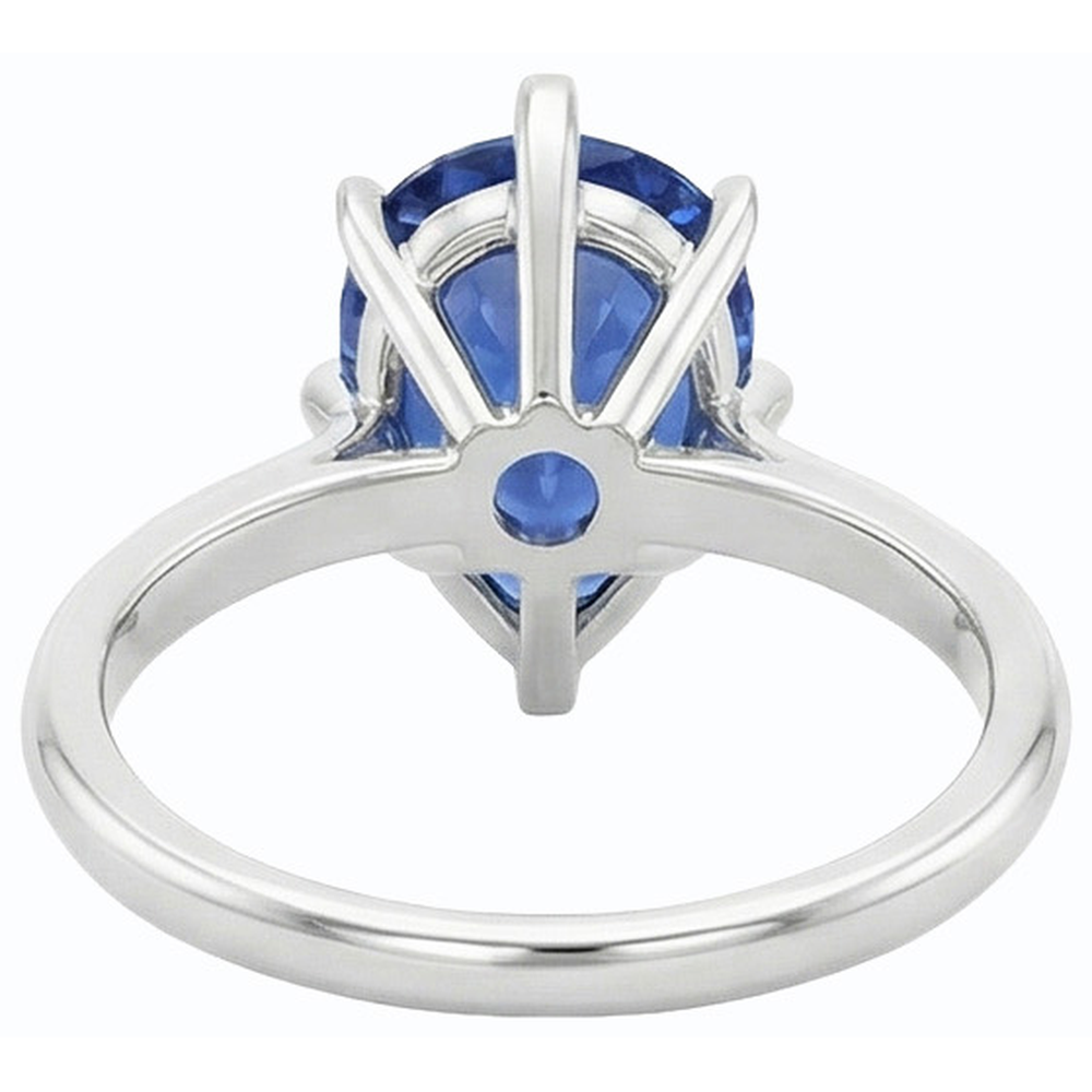 natural pear sapphire 2.50ct ring close up detail